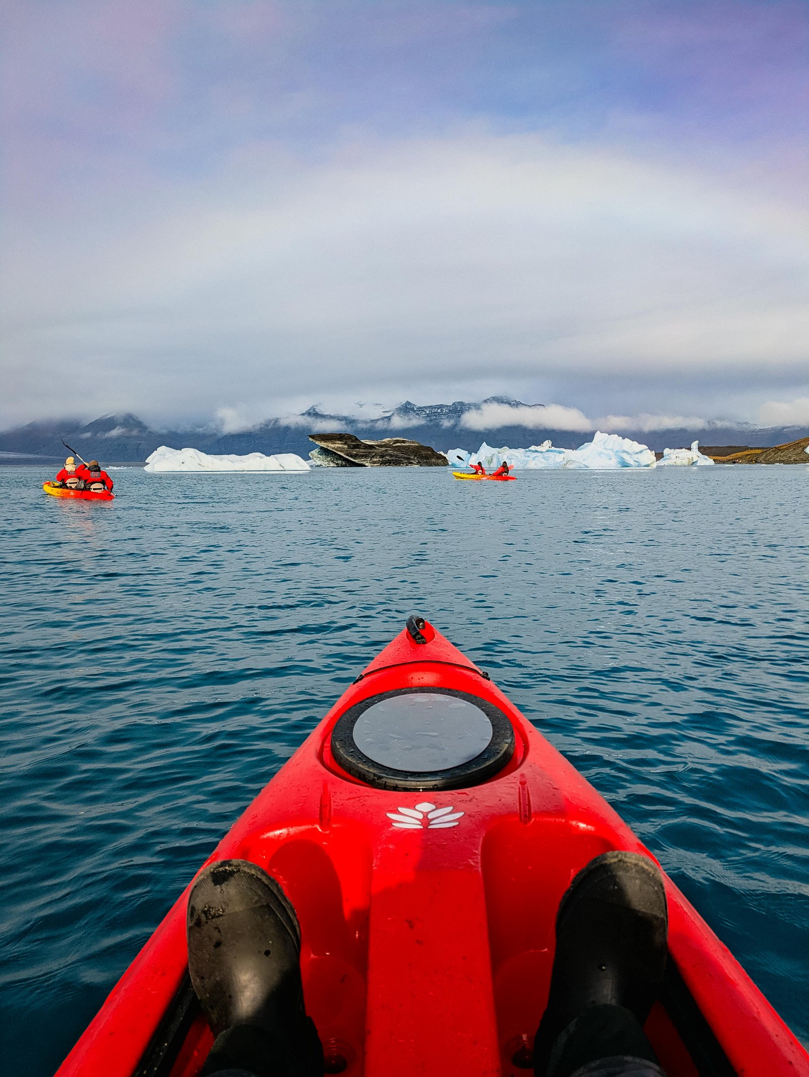 Kayaking on a glacial lake